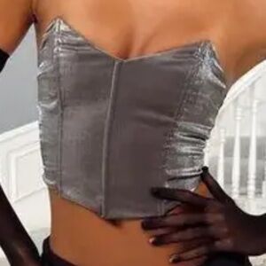 Elegant Gray Women's Corset Top